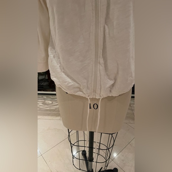 Vintage white Genera cotton jacket, side pockets draw string sz m - Picture 6 of 8